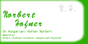 norbert hofner business card